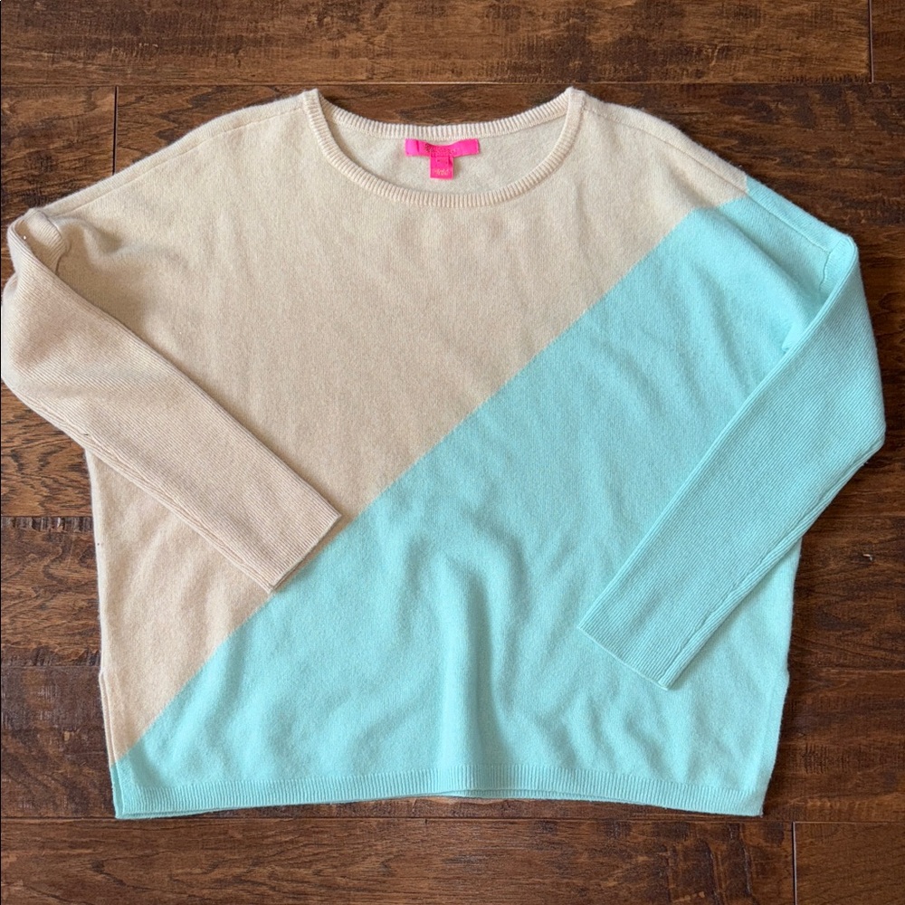 Lilly Pulitzer Cream and Light Blue Sweater
